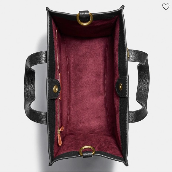 NEW COACH Field Tote With Horse And Carriage Print in Brass/Truffle Black - Picture 10 of 15